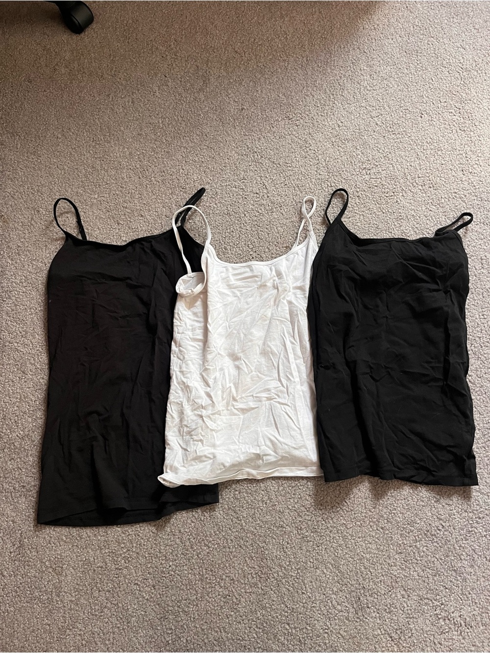 (3) Aeropostale Women's Spaghetti Strap Camisoles - Black & White